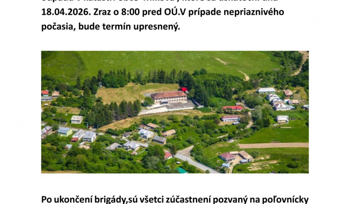 1. fotografia fotogalérie Pozvánka na brigádu